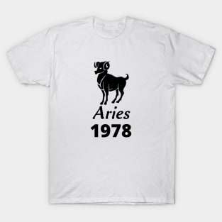 Black Aries Zodiac 1978 T-Shirt